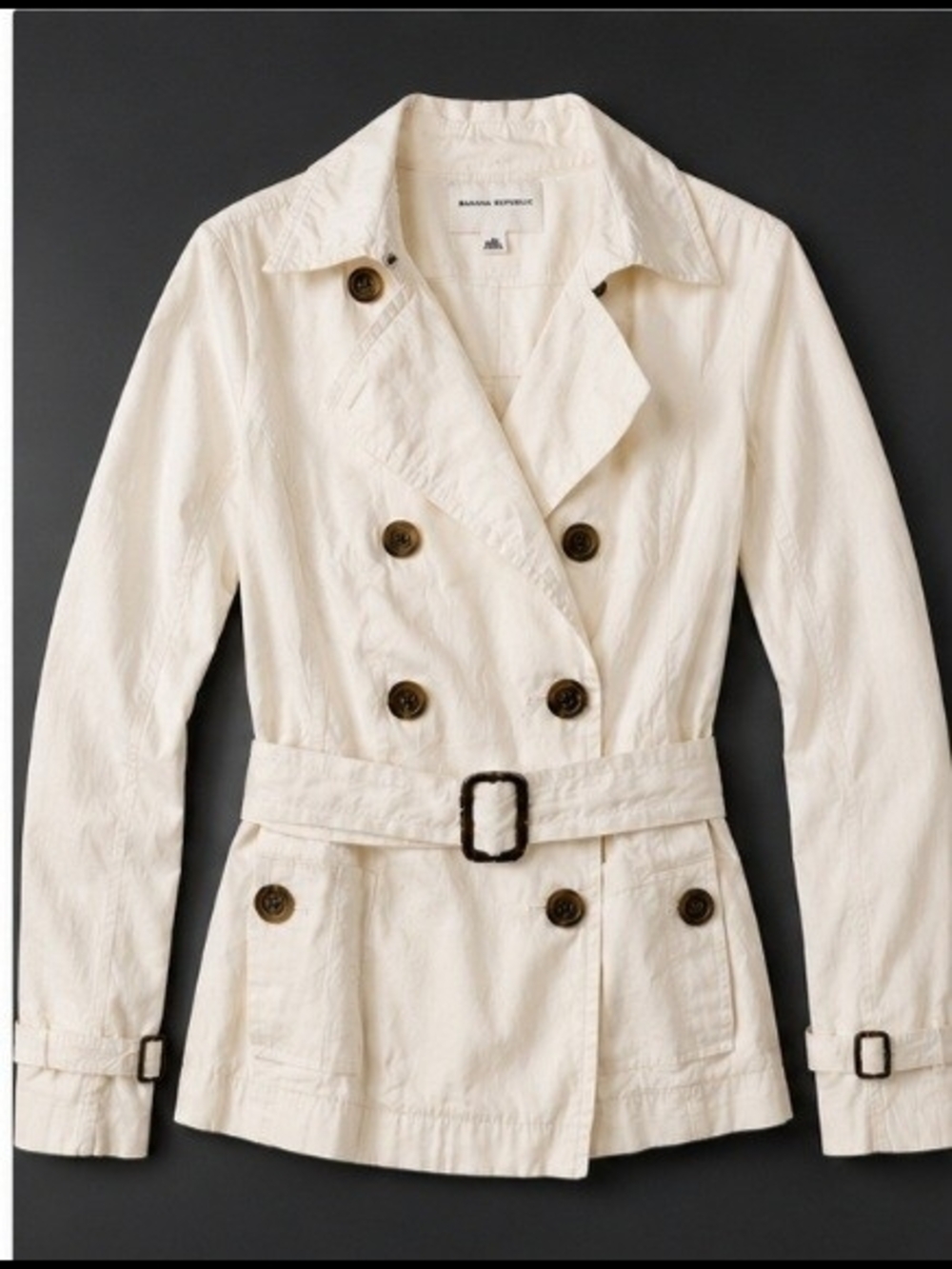 Banana Republic Women's Cream Double-Breasted Trench Jacket